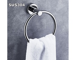 Giá treo khăn tắm nhà vệ sinh kiểu vòng tròn SUS304 (bóng đẹp) - Hàng cao cấp ITALIA